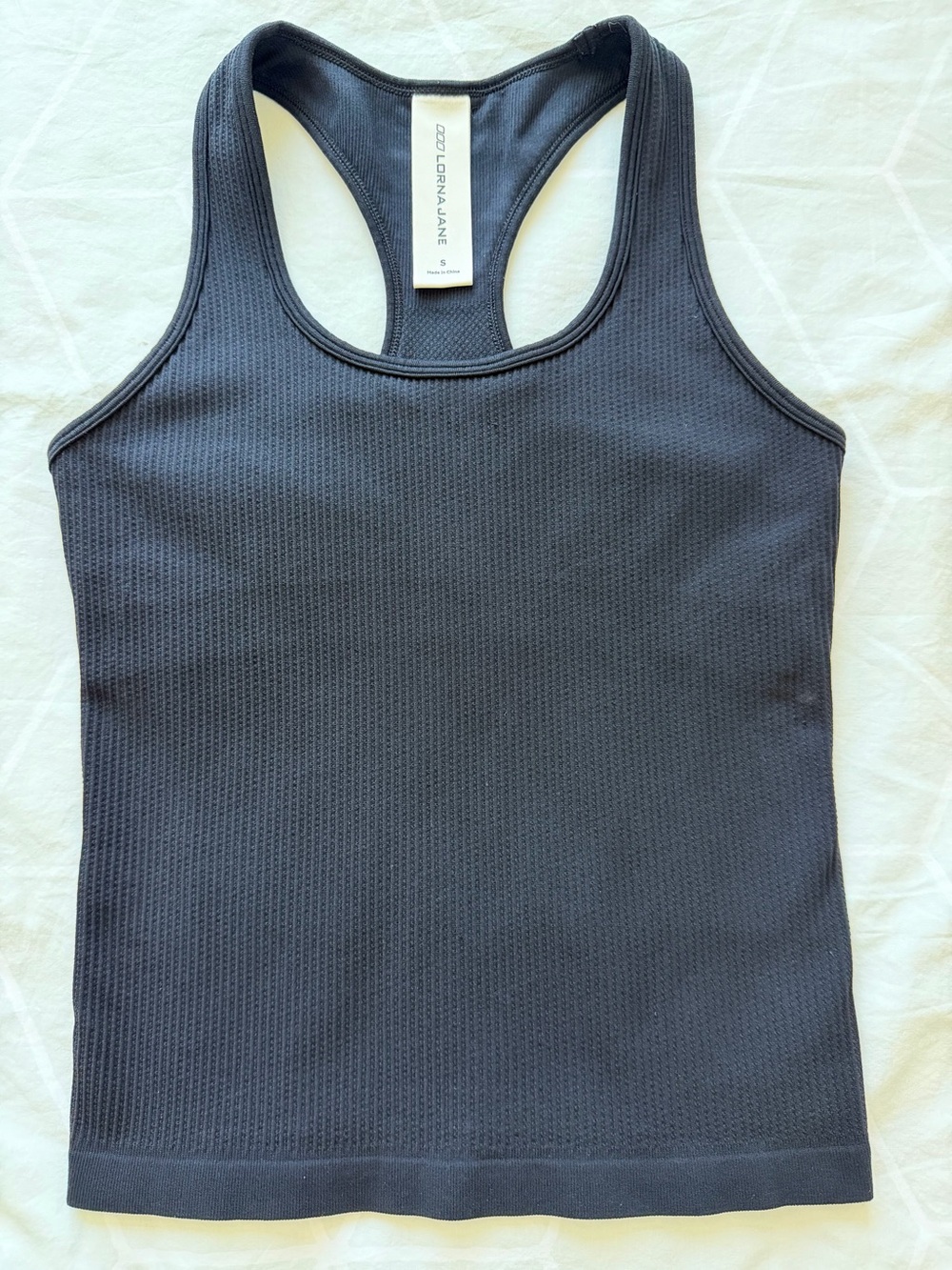 Lorna Jane Women’s S Black Athletic Tank Top Built-In Bra Racerback Workout